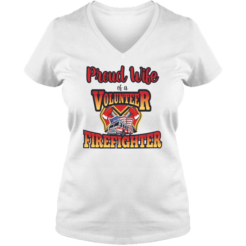 Volunteer Firefighter Wife - Ladies V Neck Tee