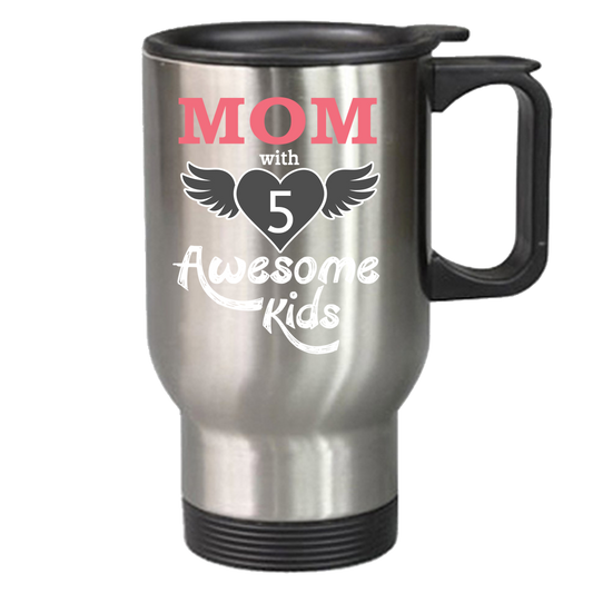 Mom With Awesome Kids - Dark - Travel Mug
