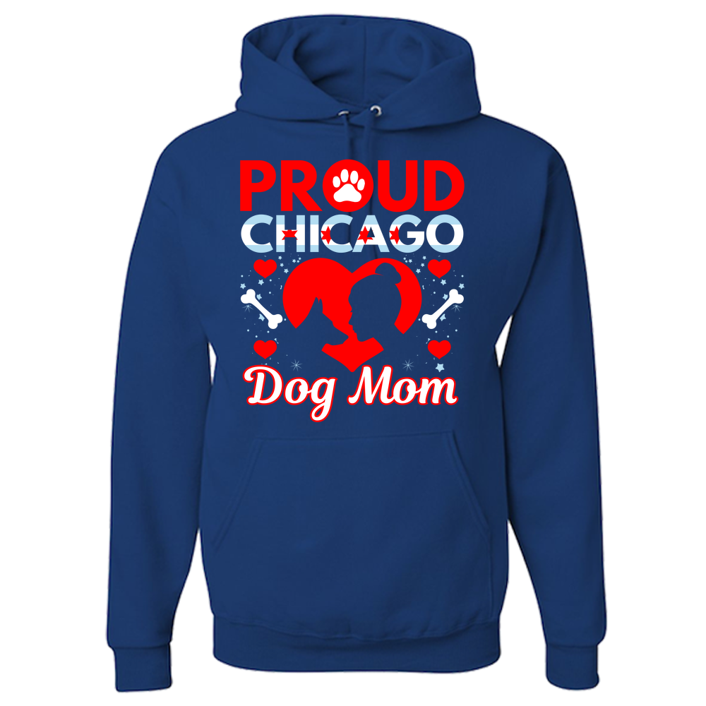 Proud Chicago Dog Mom - Dark - Adult Hoodie
