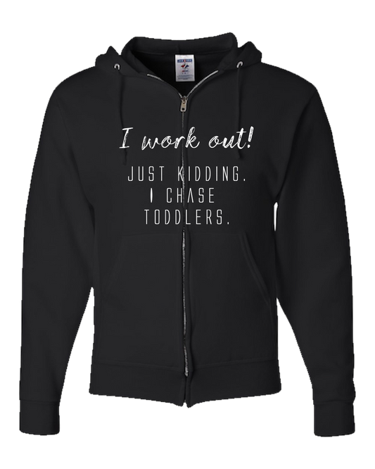 I work out! Dark - Adult Zipper Hoodie