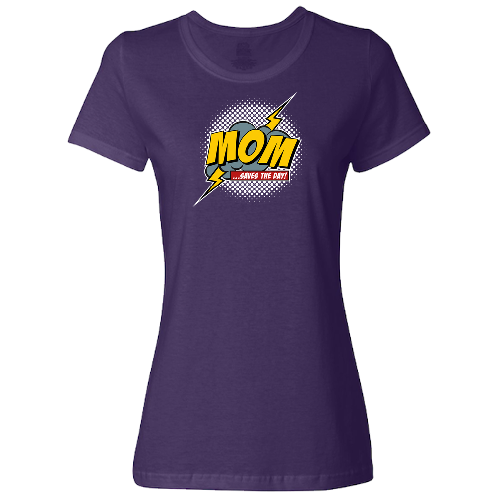 Mom Saves The Day Ladies Classic Tees - Dark