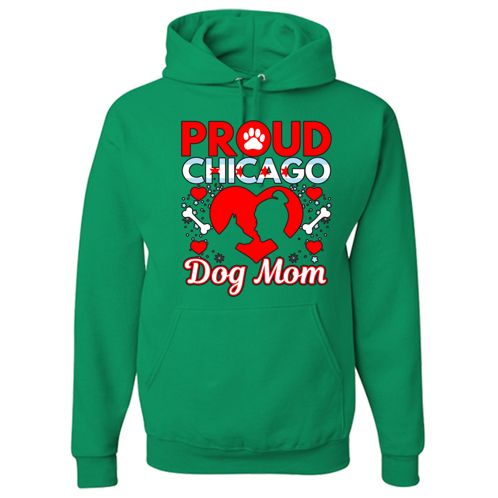 Proud Chicago Dog Mom - Light - Adult Hoodie