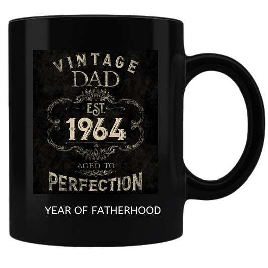 Vintage Dad Coffee Mug Black Personalized