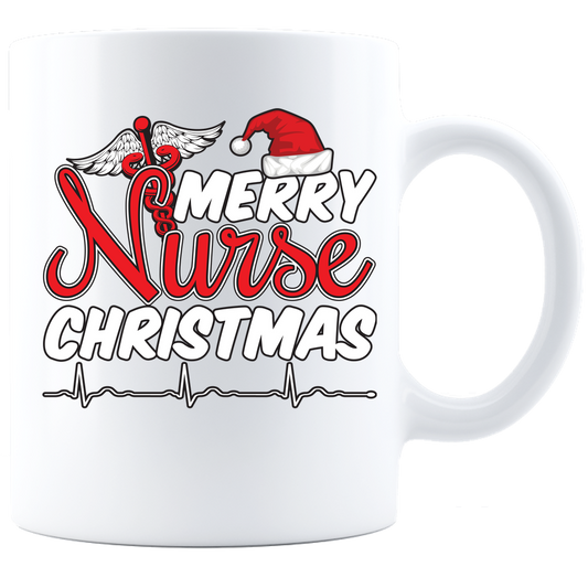 Merry Nurse Christmas Coffee Mug - White
