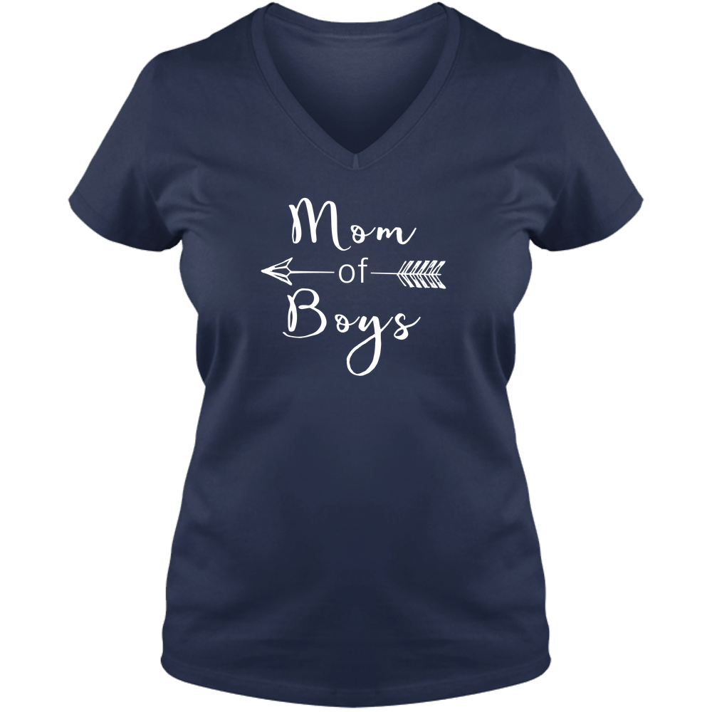 Mom Of Boys Dark - Ladies V Neck Tee