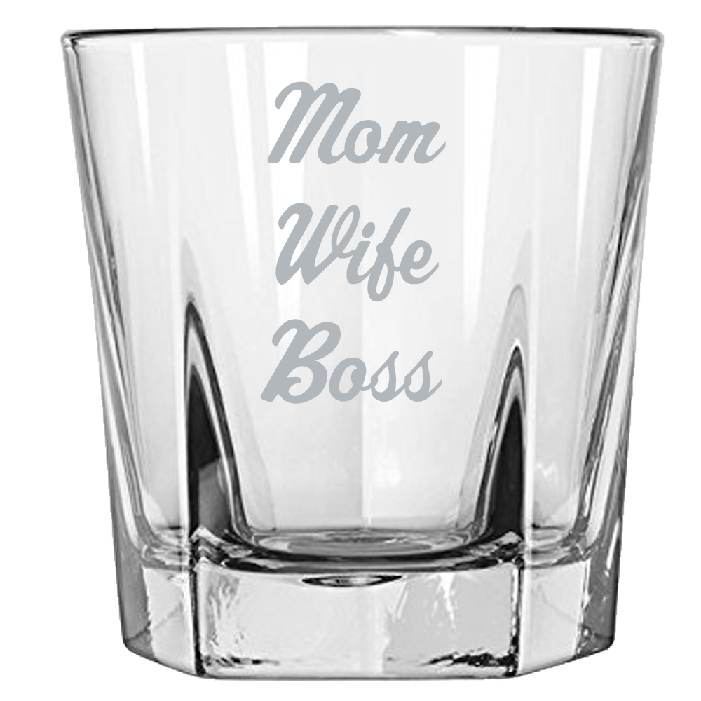 Mom Wife Boss - Rock Glass
