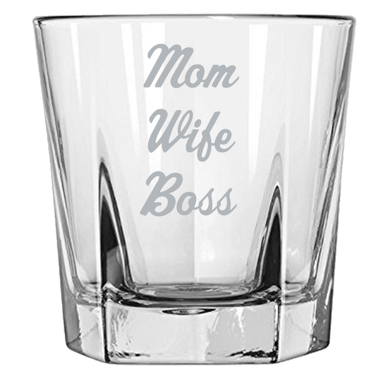 Mom Wife Boss - Rock Glass