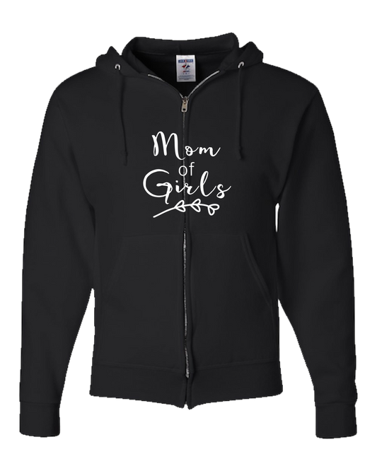 Mom Of Girls Dark - Adult Zipper Hoodie