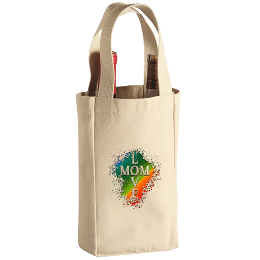 Mom Love Wine Tote Bag - 2 Bottle