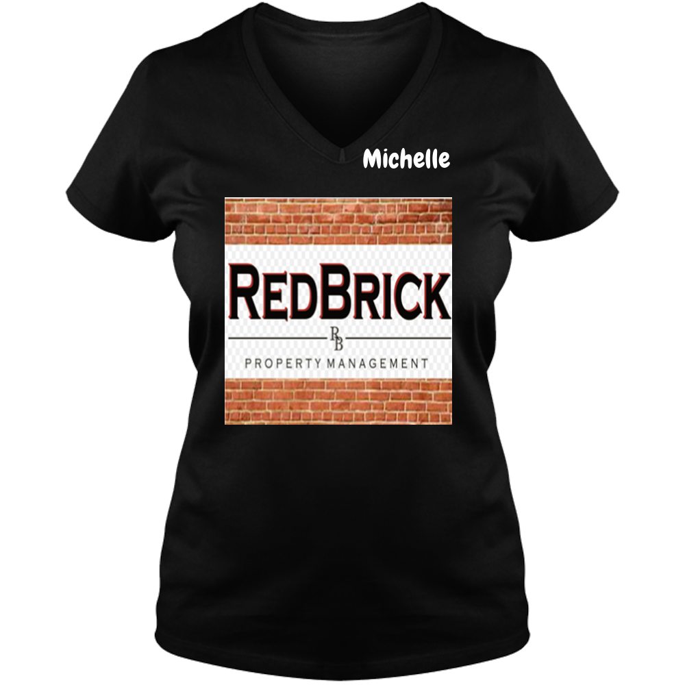 Red Brick Ladies V Neck Tee