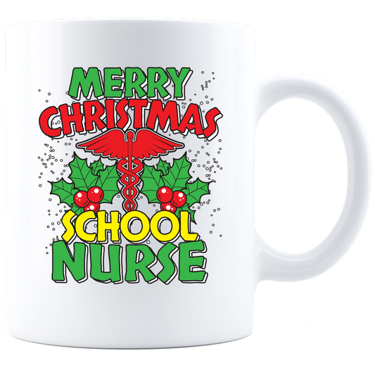 Merry Christmas School Nurse - Coffee Mug - White
