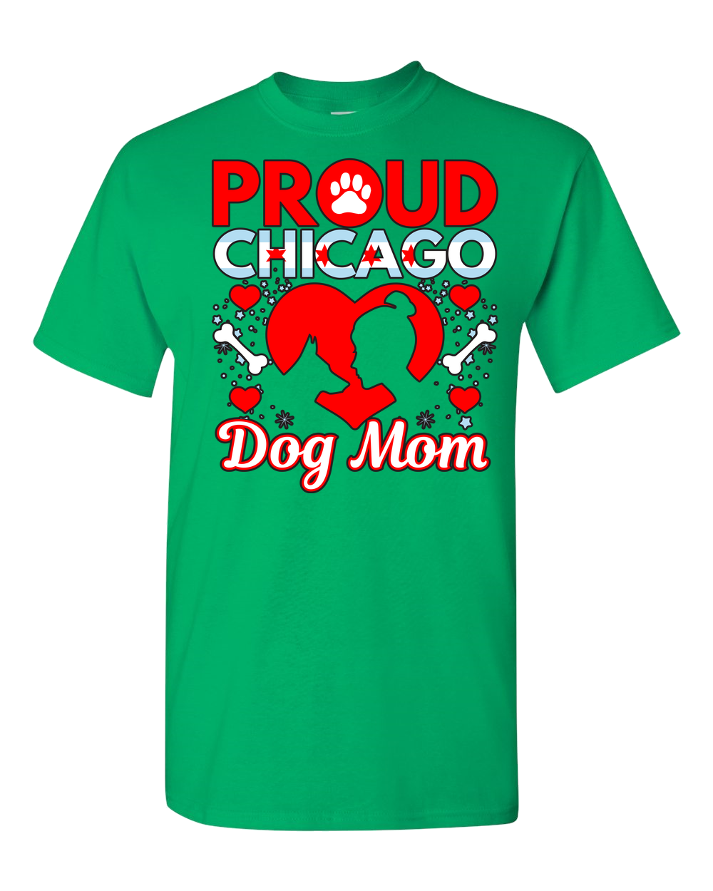 Proud Chicago Dog Mom - Light - Adult Unisex T-Shirt