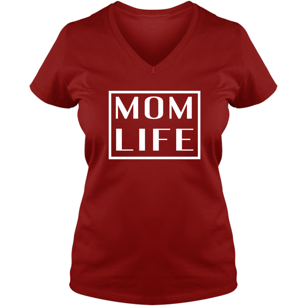 Mom Life Dark - Ladies V Neck Tee