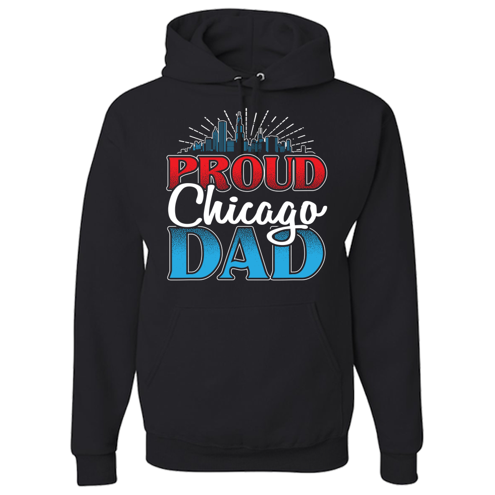 Proud Chicago Dad - Dark - Adult Hoodie