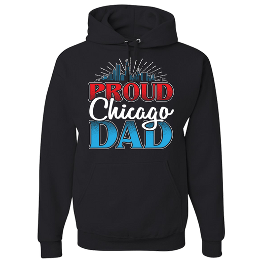 Proud Chicago Dad - Dark - Adult Hoodie