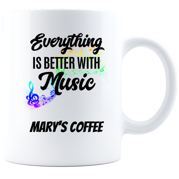 Everything Music Personalized Coffee Mug - White