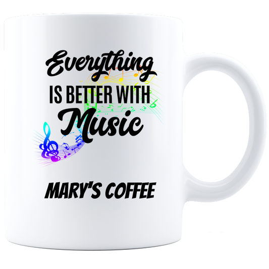 Everything Music Personalized Coffee Mug - White