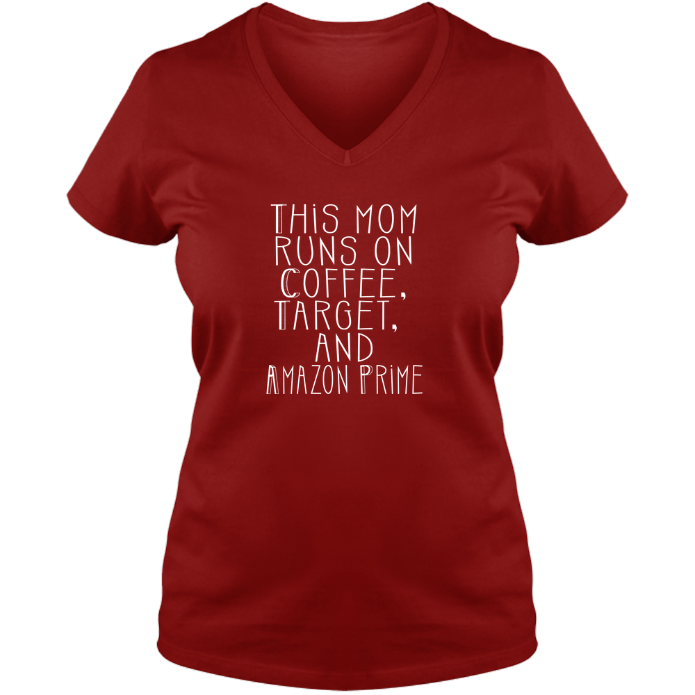 This Mom Runs Dark - Ladies V Neck Tee