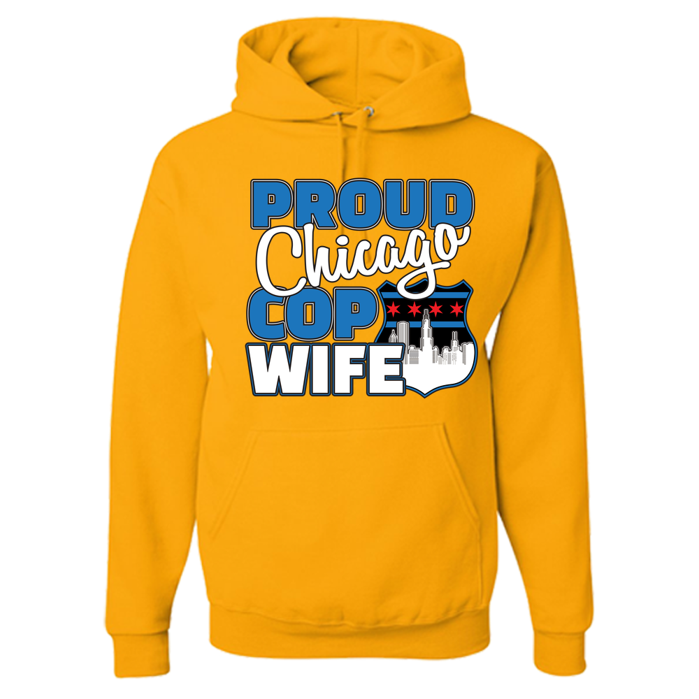 Proud Chicago Cop Wife - Light - Adult Hoodie