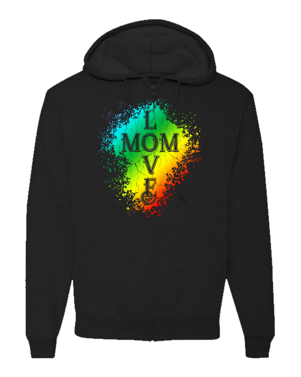 Mom Love Adult Zipper Hoodie - Dark
