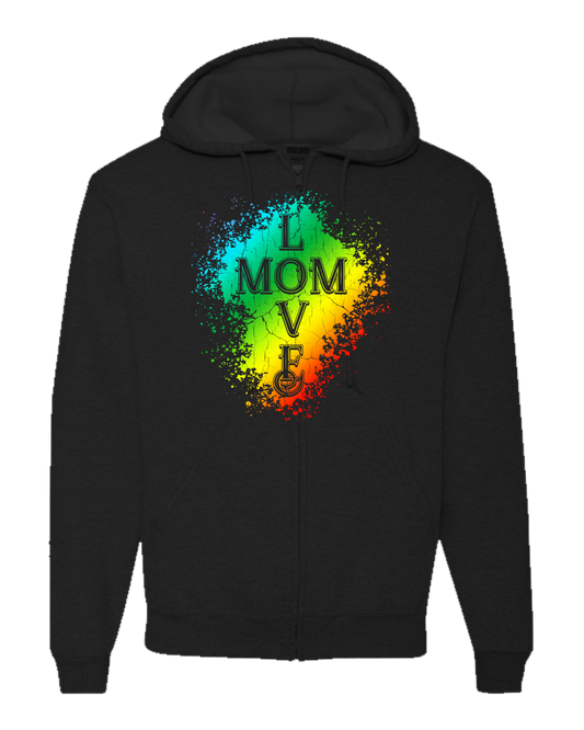 Mom Love Adult Zipper Hoodie - Dark