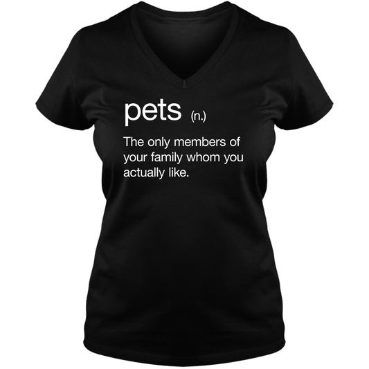 Pets Definition - Ladies V Neck Tee