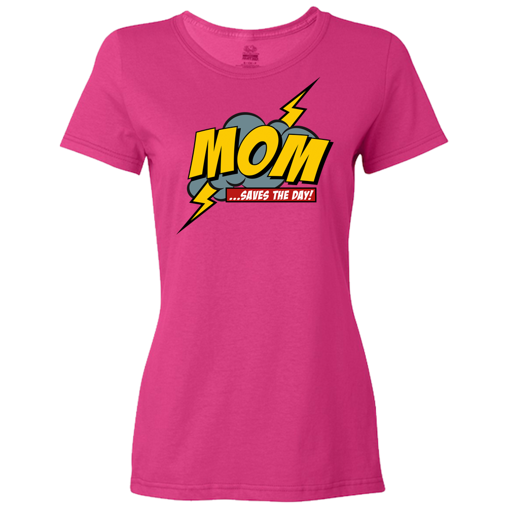 Mom Saves The Day Ladies Classic Tees - Light