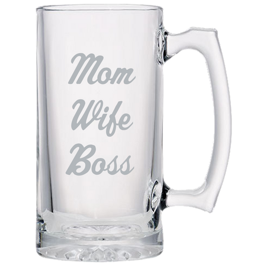 Mom Wife Boss - Beer Mugs