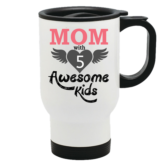 Mom With Awesome Kids - Light - Travel Mug