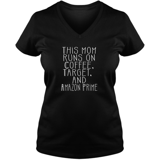 This Mom Runs Dark - Ladies V Neck Tee