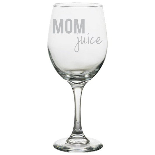Mom Juice White Wine Glass