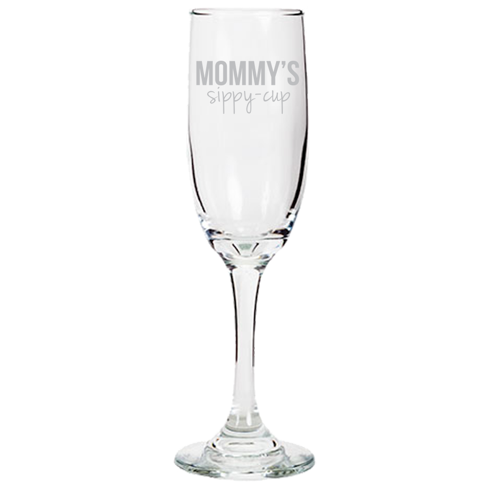 Mommy's Sippy-Cup Champagne Flute