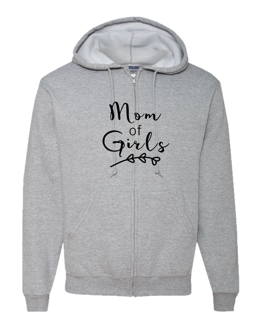 Mom Of Girls Light - Adult Zipper Hoodie