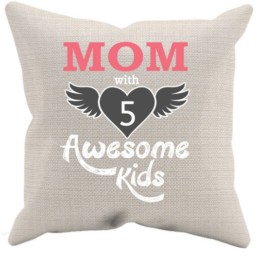 Mom With Awesome Kids - Dark - Pillow Case