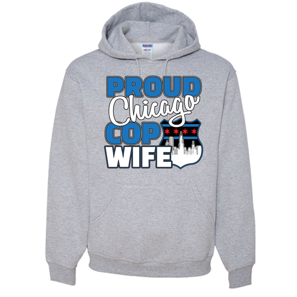 Proud Chicago Cop Wife - Light - Adult Hoodie