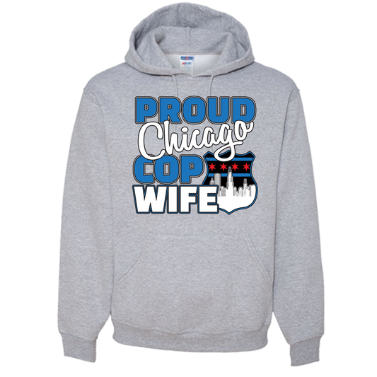 Proud Chicago Cop Wife - Light - Adult Hoodie