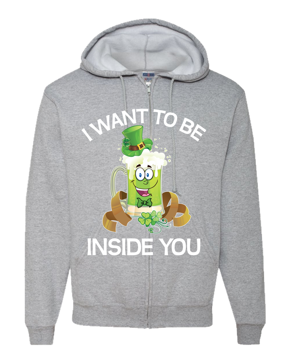 Irish Green Beer Adult Zipper Hoodie