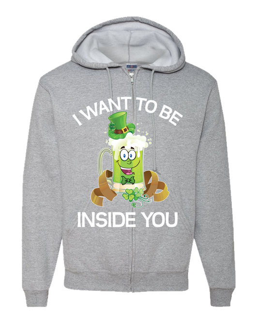 Irish Green Beer Adult Zipper Hoodie