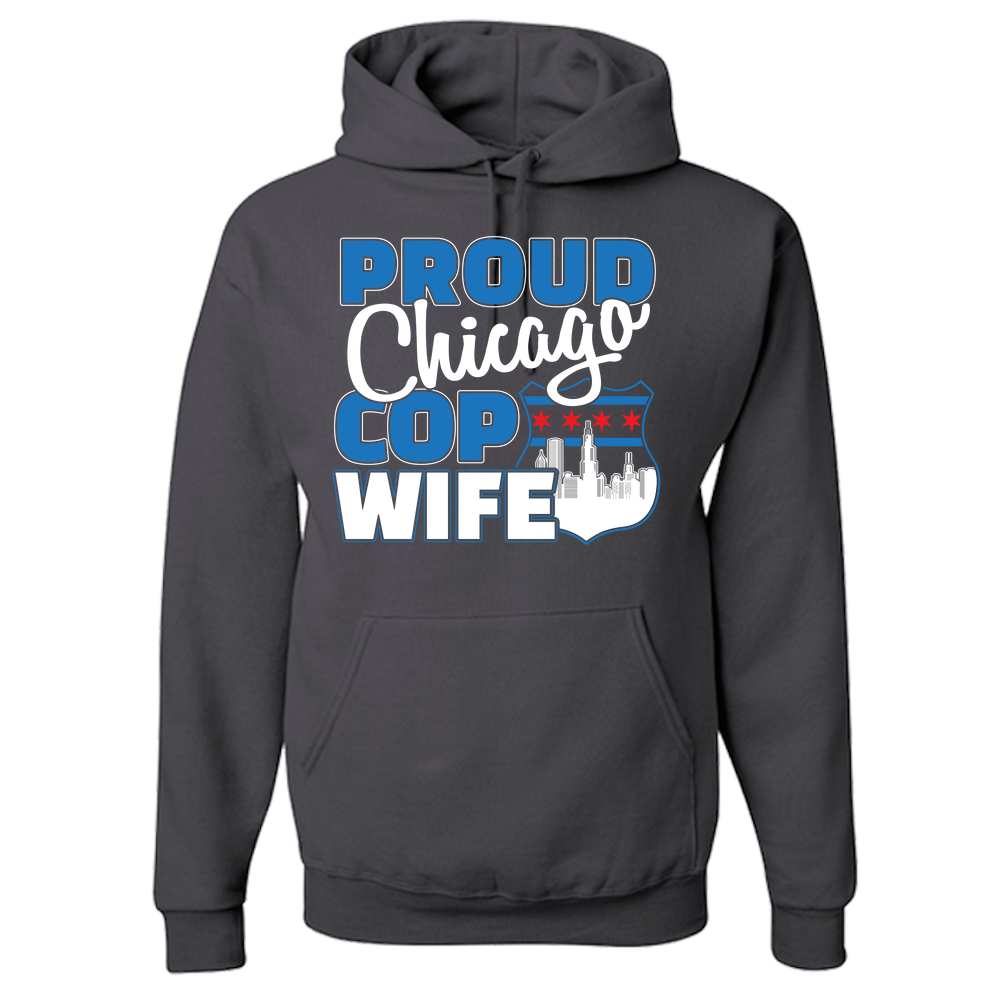 Proud Chicago Cop Wife - Dark - Adult Hoodie