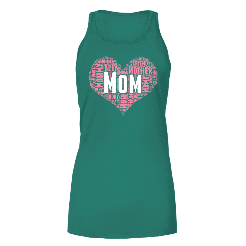 Mom Heart Bella Flowy Tank - Dark