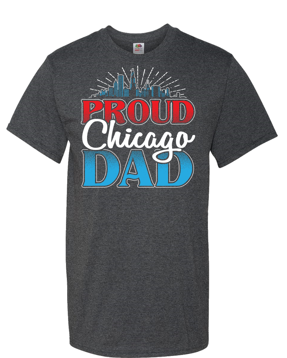 Proud Chicago Dad - Dark - Adult Unisex T-Shirt