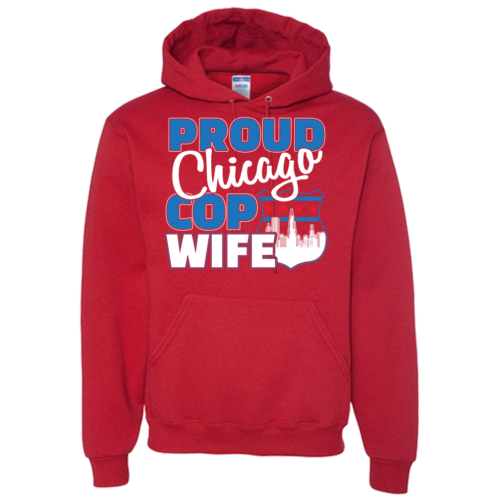 Proud Chicago Cop Wife - Dark - Adult Hoodie