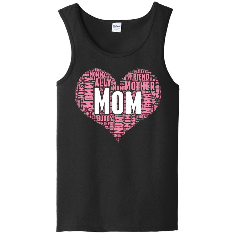 Mom Heart Unisex Tank Top - Dark