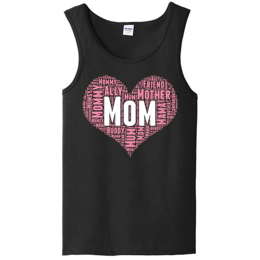 Mom Heart Unisex Tank Top - Dark