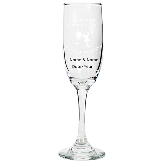 Together Forever Personalized Champagne Flute Laser Etched