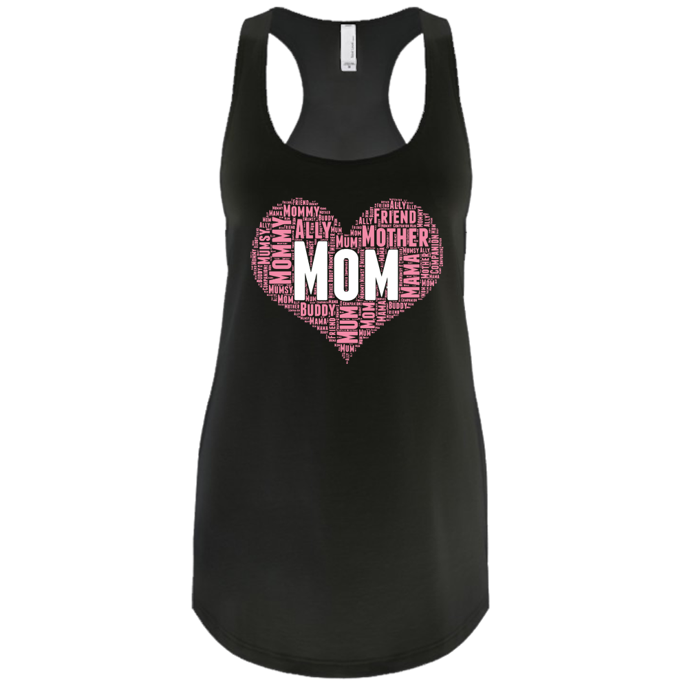 Mom Heart Next Level Tank - Dark