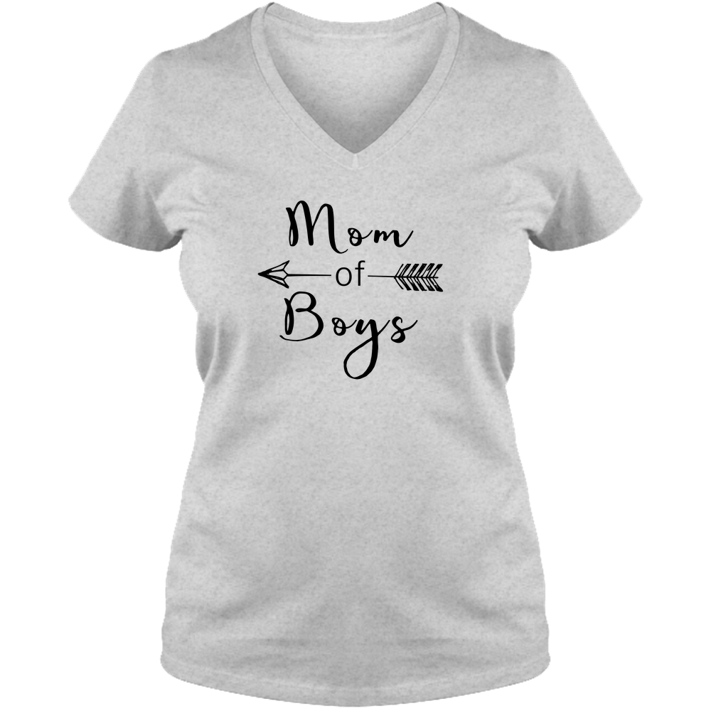 Mom Of Boys Light - Ladies V Neck Tee