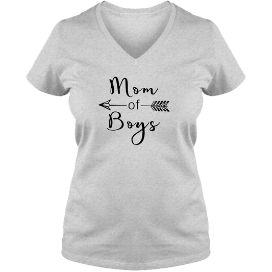 Mom Of Boys Light - Ladies V Neck Tee