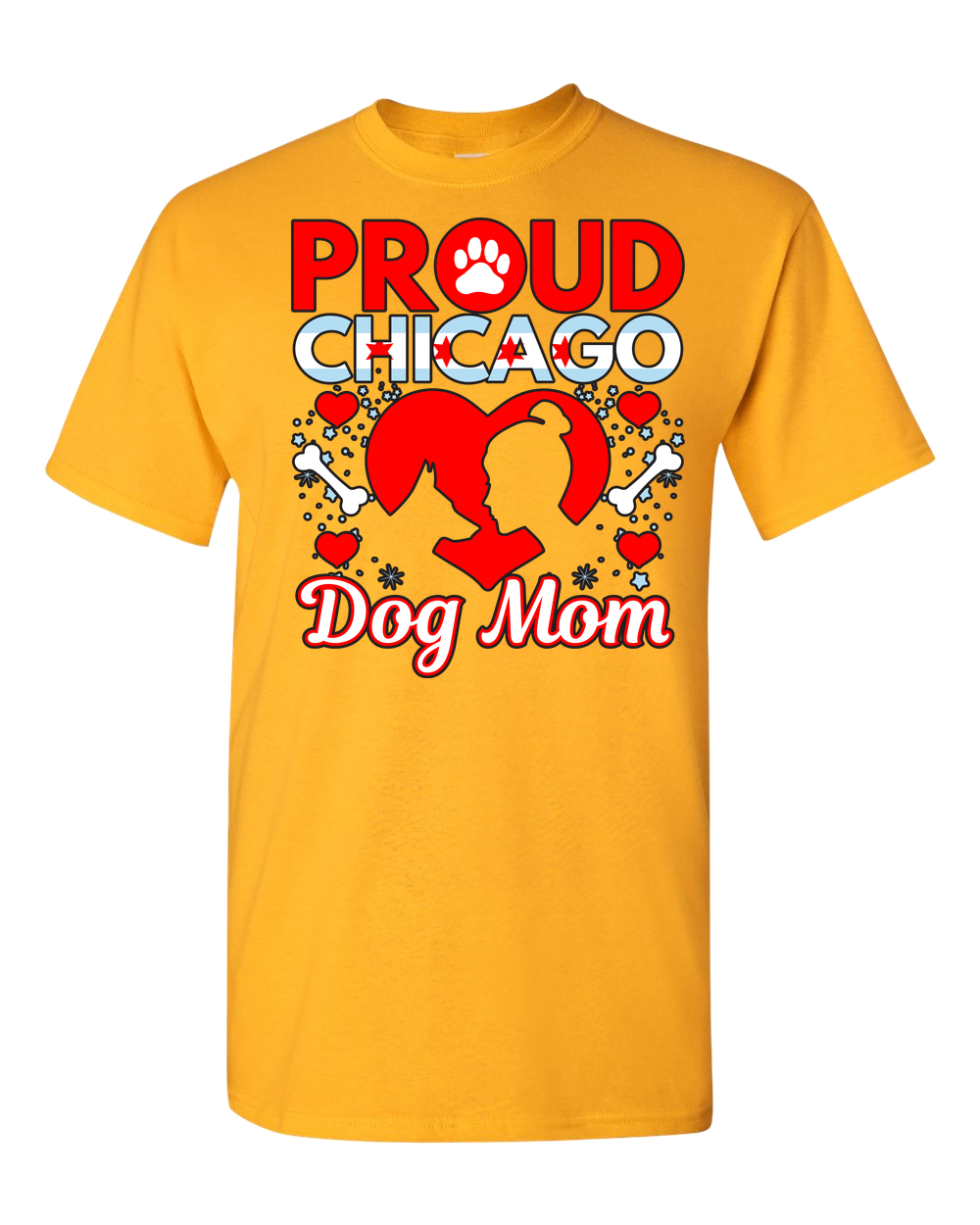 Proud Chicago Dog Mom - Light - Adult Unisex T-Shirt