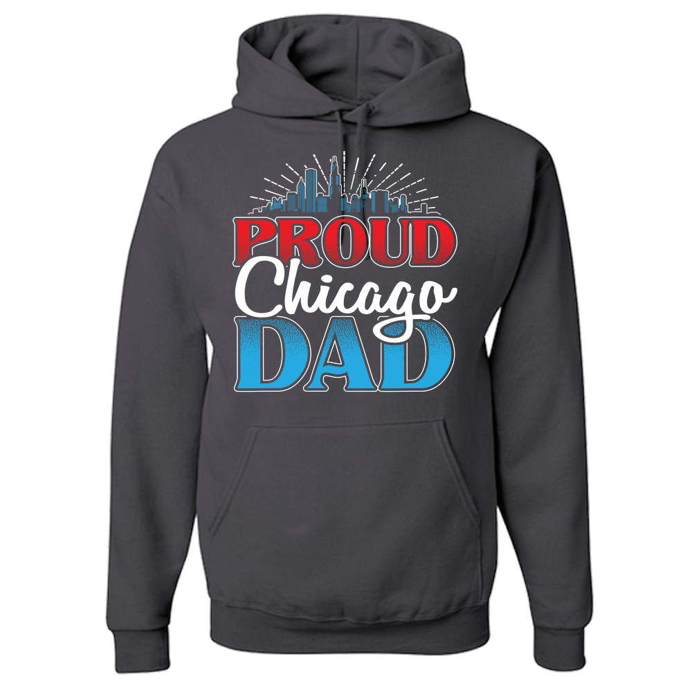 Proud Chicago Dad - Dark - Adult Hoodie
